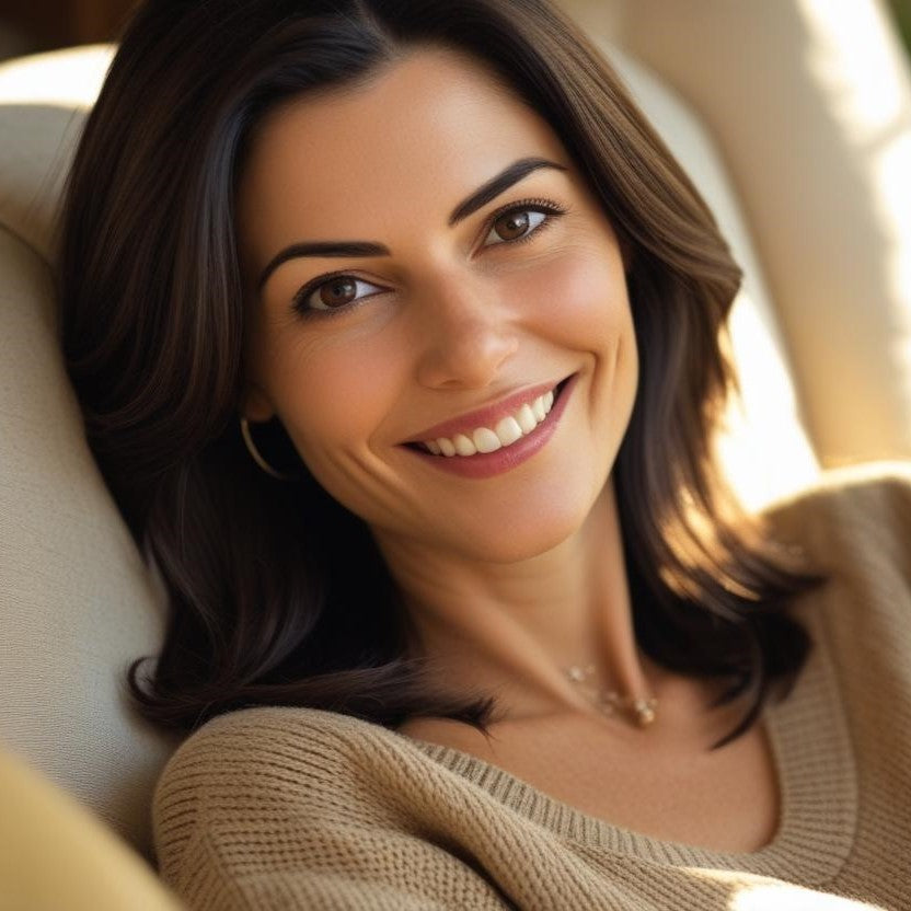 Foto di una cliente sorridente che raccomanda il diffusore The Finesse nella sua recensione