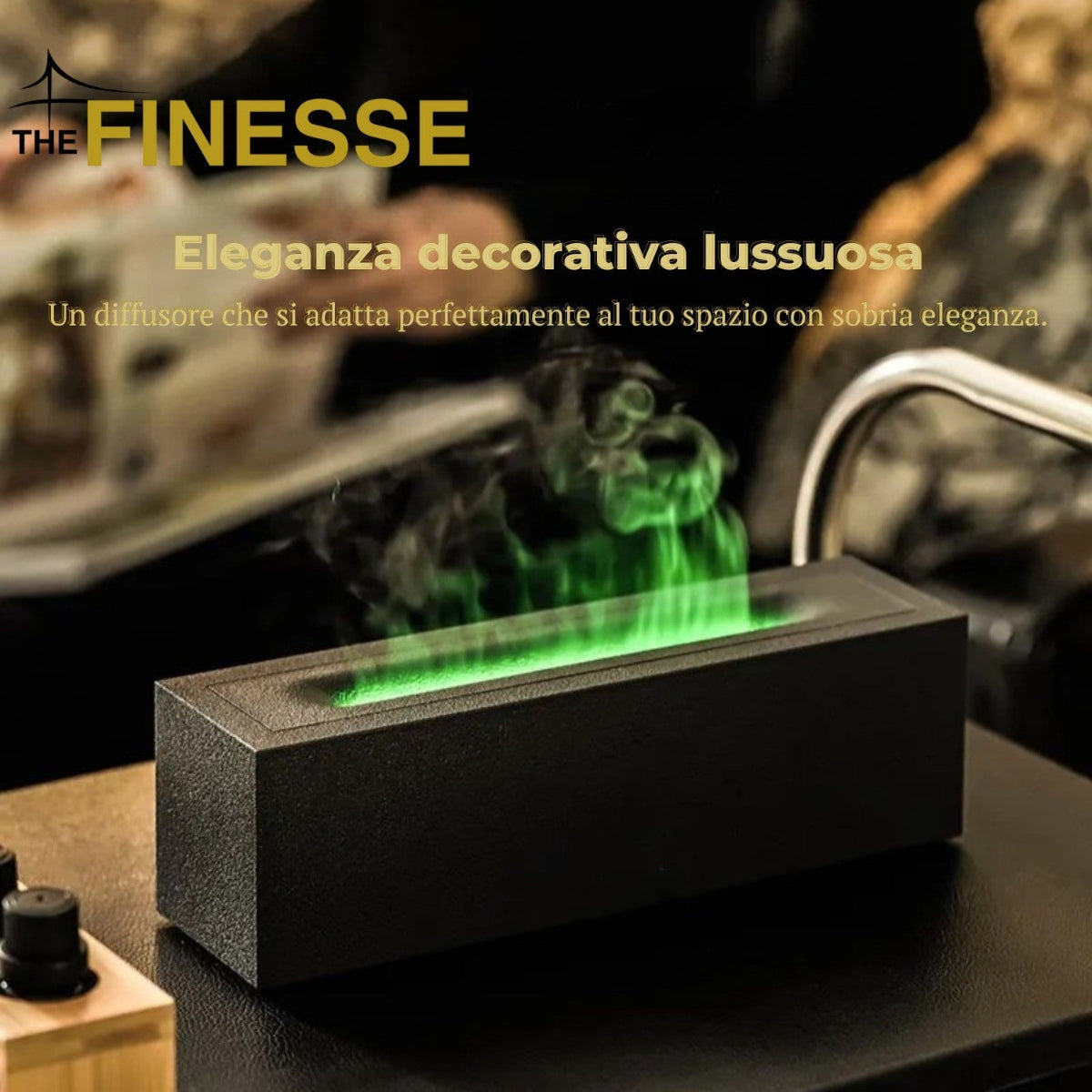 Diffusore di aromi nero dal design lussuoso e minimalista. Decorazione per la casa con sobria eleganza The Finesse