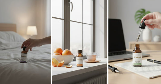 Set Oli Essenziali per Aromaterapia Anti-Stress The Finesse | Lavanda, Arancio Dolce & Menta Piperita - 100% Puri e Naturali.