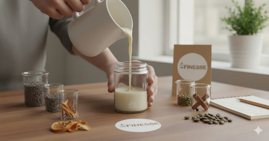 Candela aromatica in cera di soia al sandalo, stoppino in legno crepitante