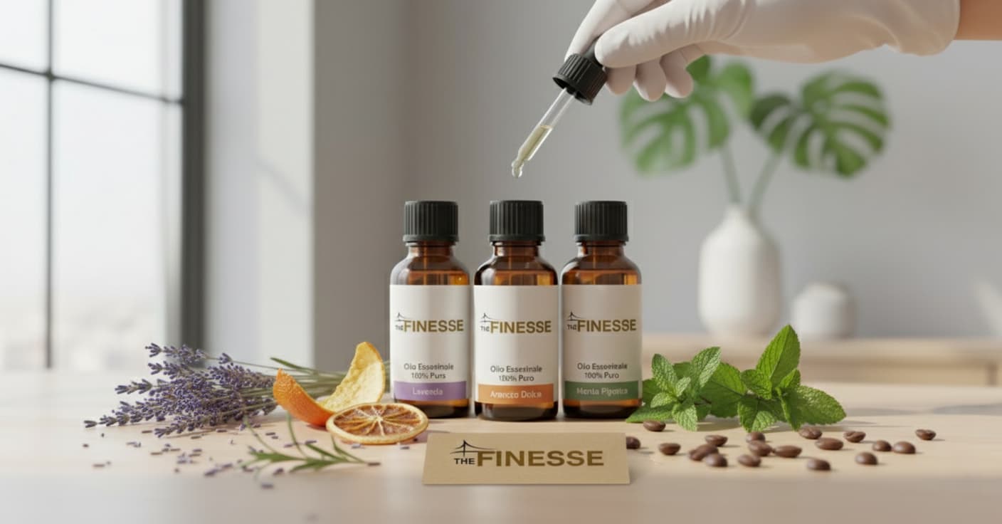 Oli Essenziali 100% Puri e Naturali The Finesse | Lavanda, Arancio Dolce, Menta Piperita