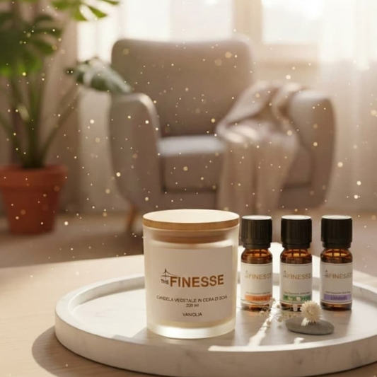Set oli essenziali con candela