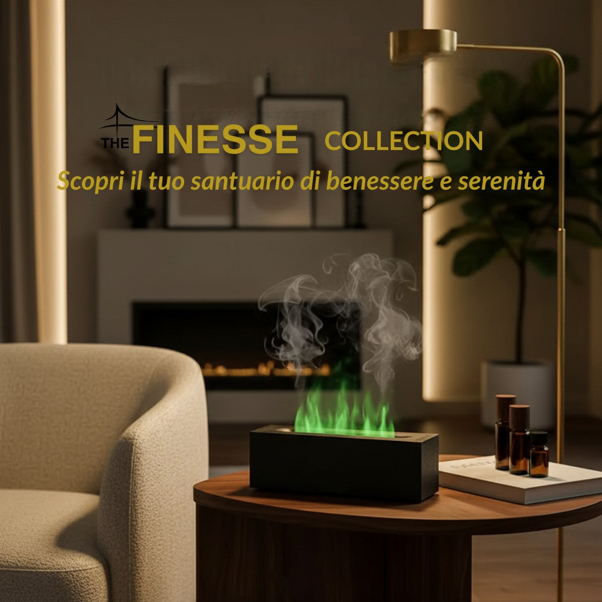 Diffusore di aromi The Finesse Collection con effetto fiamma per un santuario di benessere e relax